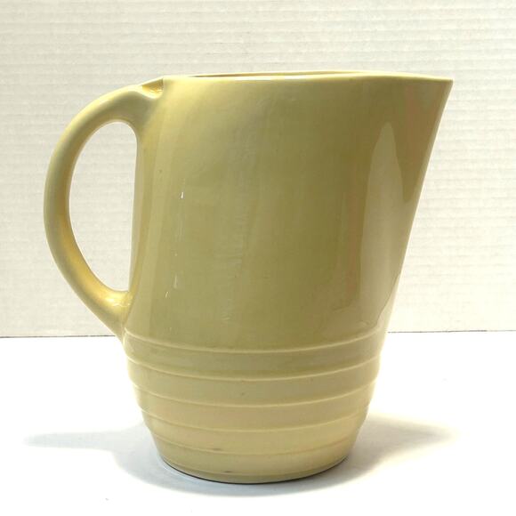 Vintage Hall Art Deco Yellow Ceramic Refrigerator Pitcher - Picture 2 of 10